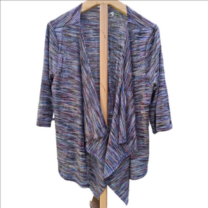 Women's Dressbarn Multicolor Striped Draped Cardigan 1X EUC